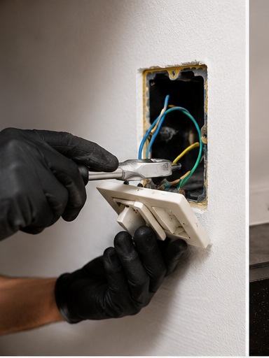 Pequeno reparo elétrico residencial
